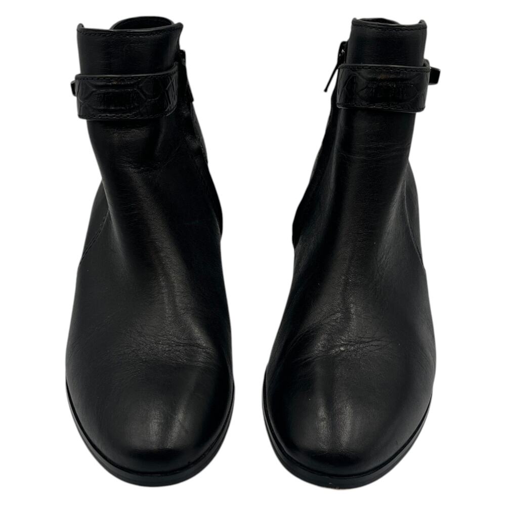 Coach Patricia Leather Block Heel Ankle Boots Booties Black Size 6.5B - Picture 2 of 6